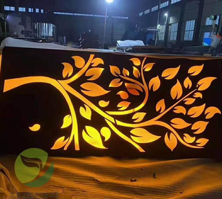 曲松耐候钢板灯箱